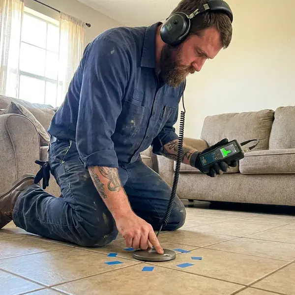 FKM Plumbing technician providing slab leak detection in Los Angeles, CA