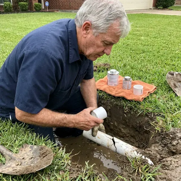 FKM Plumbing technician providing water line repair in Los Angeles, CA